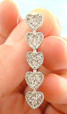 jewelry box wholesale distribute heart shaped cz diamond earring