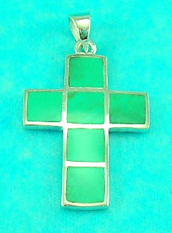 wholesale jewelry dealer delivers precious gemstone inlaid cross pendant 