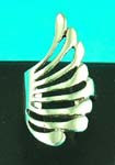 online cheap jewelry store delivers feather styled silver ring
